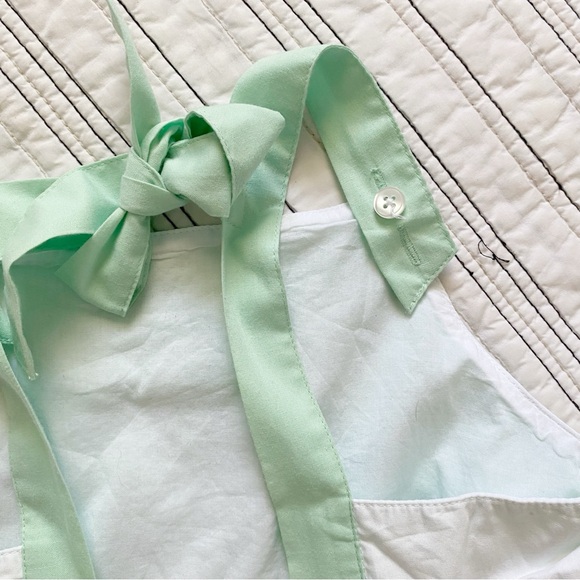 Christian Elizabeth Scalloped Retro Playsuit Hand Embroidered Mint Green sz 5 - Picture 6 of 8